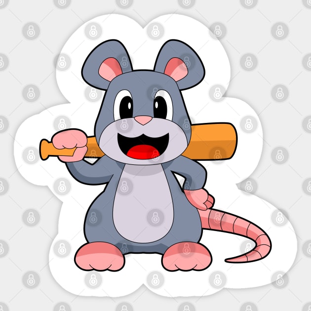 Mouse Baseball Baseball bat Sports Sticker by Markus Schnabel